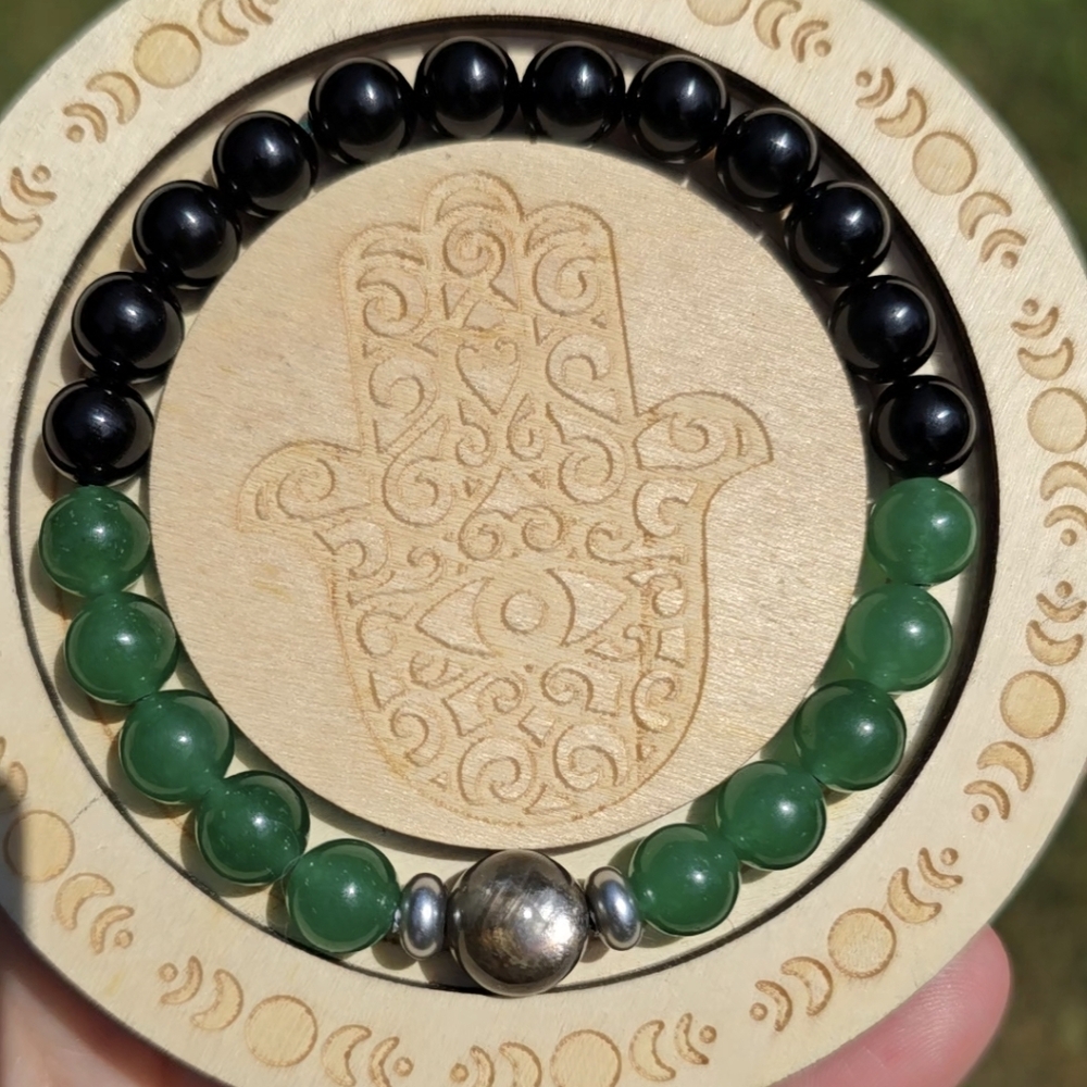 Double Heart Chakra Healing & Protection, 7in Wrist